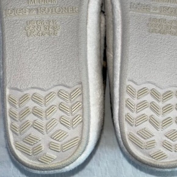 NEW-TOTES & ISOTONER Ankle Booties Slippers Leopard Trim Women's Size 6.5-7.5 M - Picture 7 of 8